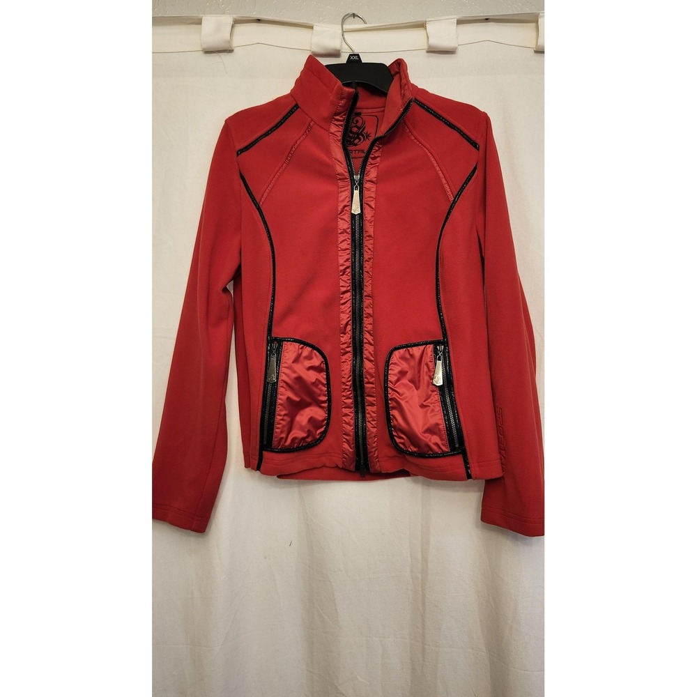 Sportalm Jacket Womens 42 Large Red Softshell‎ Fleece Zip Pockets Ski Antonia